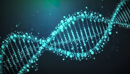 Digital DNA concept, macro view under microscope, helix background created with generative ai technology