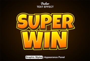 Poster - super win text effect with graphic style and editable.