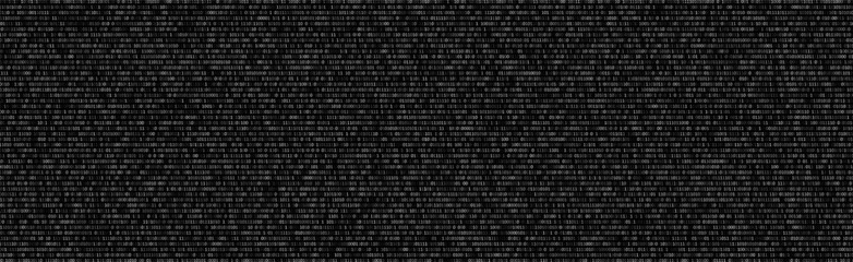 Fototapete - Binary code black and white background with two binary digits, 0 and 1 isolated on black background. Algorithm Binary Data Code, Decryption and Encoding. Security protection. Vector illustration.