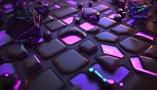 Geometric Purple Black Abstract Mosaic Background Created With Generative Ai Technology