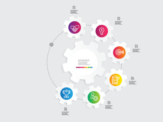 circle round steps timeline infographic element report background