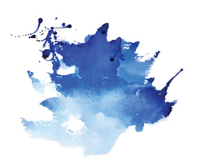 Wall Mural - abstract blue watercolor hand painted spot background