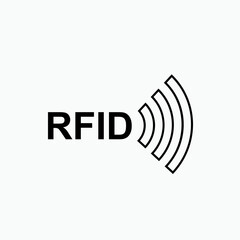Fototapete - RFID or Radio Frequency Identification Vector Icon for Apps and Websites.    