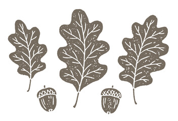 Oak leaves and acorns stamps
