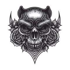 Wall Mural - tribal skull tattoo