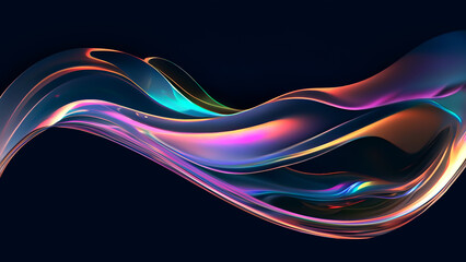 Wall Mural - Holographic Neon Fluid Waves