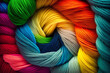 close up of colorful yarn abstract background,  Generative AI