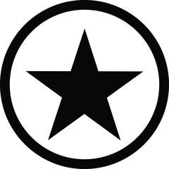 Wall Mural - star icon button . black star in circle vector illustration in black isolated on white background.