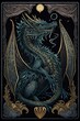 © Get Stock - Beautiful Designer Illustration of Ancient Mythological Majestic Dragon Animal in the Artistic Tarot Card Style: Vibrant Colors Intricate Details Fortune-Telling Magic Mythology generative AI