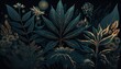 © Get Stock - Beautiful Designer 420 Cannabis Seasonal Background with Simple illustrations Dark color Modern Wallpaper Template with Vibrant Hues for Presentation, Ad, and All Applications (generative AI)