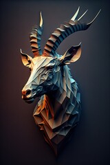 Wall Mural - Cool, Epic, Artistic, Beautiful, and Unique Illustration of Markhor Animal Cinematic Adventure: Abstract 3D Wallpaper Background with Majestic Wildlife and Futuristic Design (generative AI)