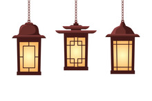 Flat Illustration Of Korean Traditional Hanging Lamp