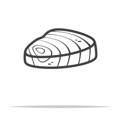 Wall Mural - Tuna steak outline icon transparent vector isolated