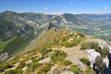 Canvas Print - Crête de l'Arambre et le Massif du Diois