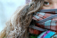 Winter Scene Of A Woman's Frosty Hair