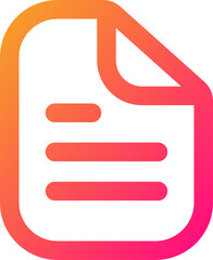 Poster - Document icon in gradient colors. Folded written paper signs illustration.