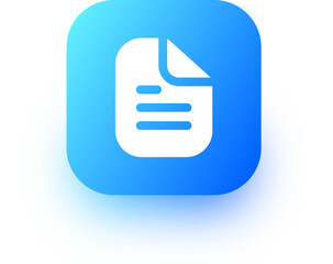 Poster - Document icon in square gradient colors. Folded written paper signs illustration.