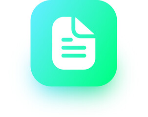 Poster - Document icon in square gradient colors. Folded written paper signs illustration.