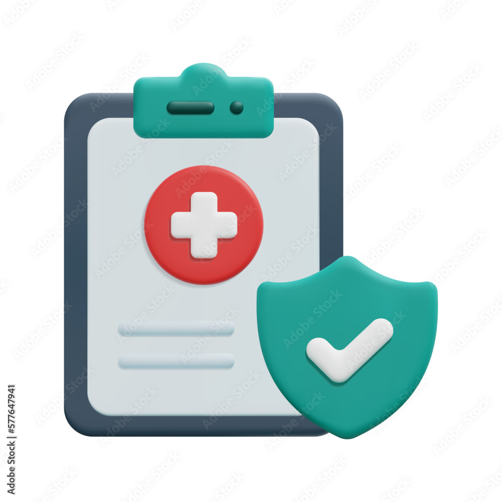 3d clipboard sheet of paper document medical report icon vector ...