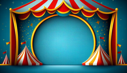 circus frame background , circus tent background with copy space , generative ai