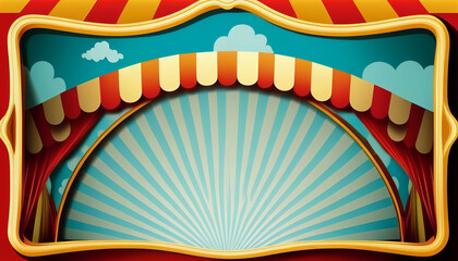 Wall Mural - Circus frame background , circus tent background with copy space , Generative AI