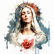 Immaculate Heart Of Lady Mary Sacred Faith Religion Saint Illustration