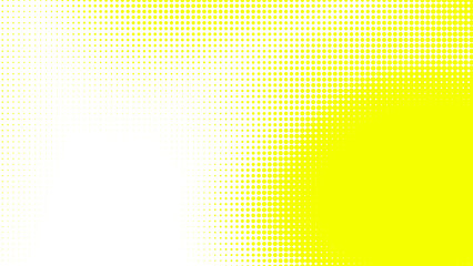 Poster - Dots halftone white yellow color pattern gradient texture with technology digital background. Dots pop art comics with summer background.