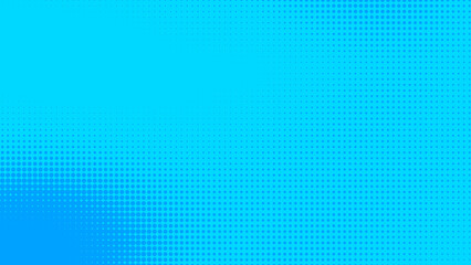 Poster - Dots halftone blue color pattern gradient texture with technology digital background. Dots pop art comics with summer background.