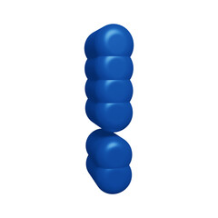 Poster - blue exclamation mark symbol or icon design in 3d rendering
