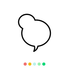 Speech bubbles linear vector element, Text balloon, Vector icon.