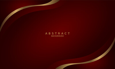 Wall Mural - dark red luxury premium background and gold line.	