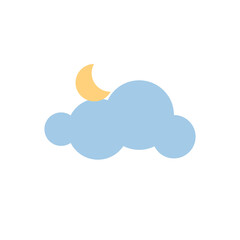 Wall Mural - Moon, clouds. Simple elements. Vector illustration.