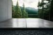 Modern concrete floor surface with natural view, generative ai image creation