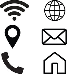 Poster - contact us icon vector set . communication icon set
