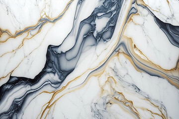 A pattern of white marble with grey and gold veins, AI generated illustration