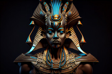 Beautiful abstract Egyptian God Horus background. Generative AI technology.