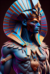 Wall Mural - Beautiful abstract Egyptian God Seth background. Generative AI technology.