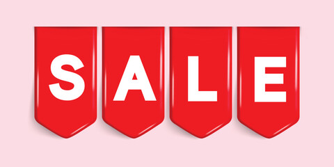 Wall Mural - sale tag ribbon and banner vector. sale price label decoration for website.