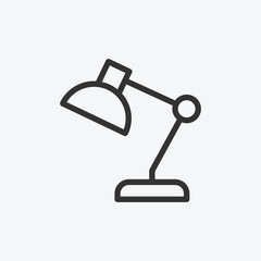 Poster - Desk lamp line vector icon. School icon symbol. Education vector illustration on isolated background. Education sign for mobile concept and web design