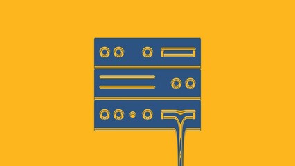 Aufkleber - Blue Server, Data, Web Hosting icon isolated on orange background. 4K Video motion graphic animation