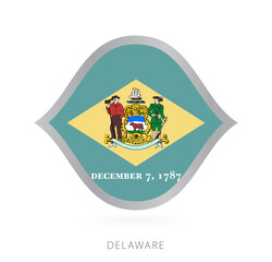 Wall Mural - Delaware national team flag in style for international basketball competitions.