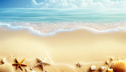 Beautiful beach background, AI