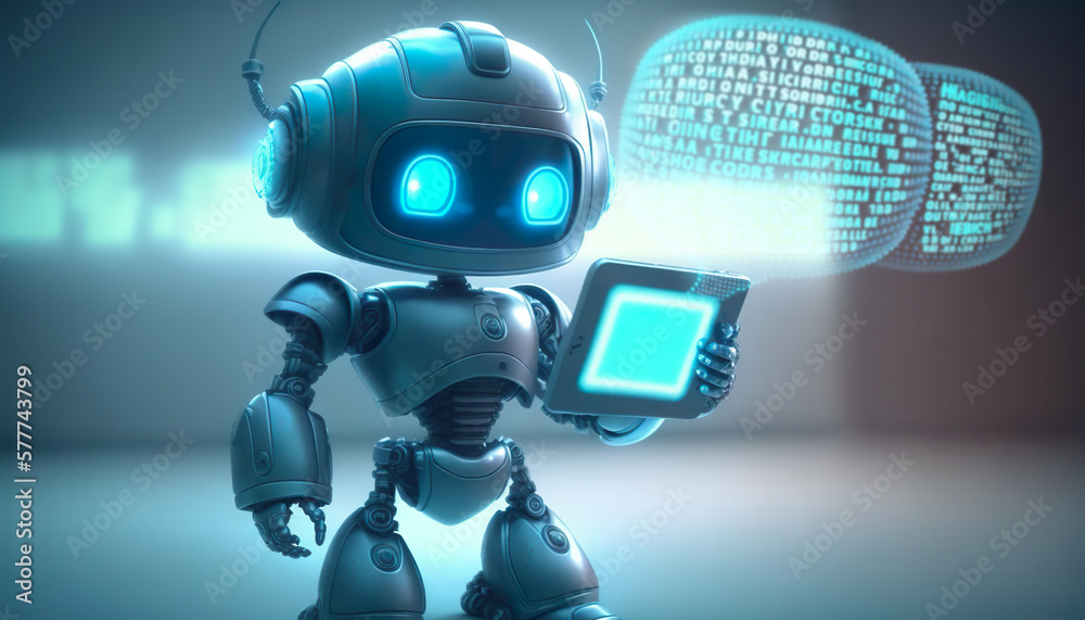 Robotic ai,chat bot.futuristic technology or machine learning data ...