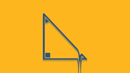 Poster - Blue Triangle math icon isolated on orange background. 4K Video motion graphic animation