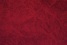 Photo Texture Of Red Grained Leather As A Background. Natural Material, Top View.	