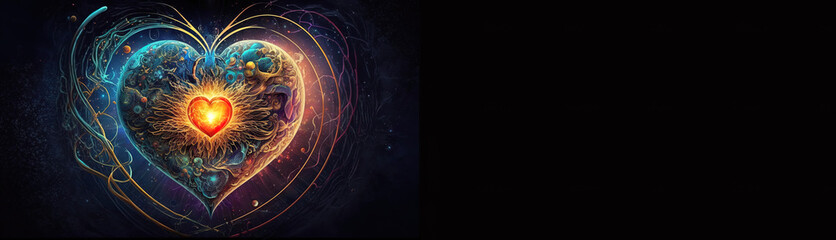 Wall Mural - soul home is our heart , concept, esoteric heart connects soul, emotions and body, deep mystical fee