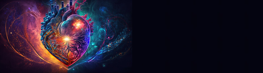 Wall Mural - heart home of the soul, concept, beautiful esoteric heart connected to soul and emotions, deep conne