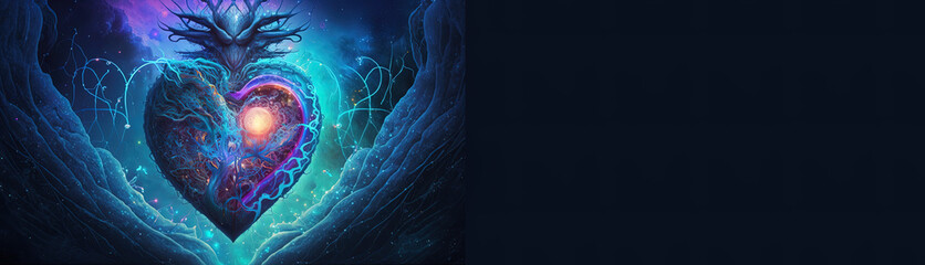 Wall Mural - heart home of the soul, concept, beautiful esoteric heart connected to soul and emotions, deep conne