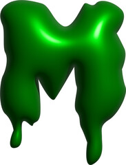 Poster - 3d green leaky graffiti letter m