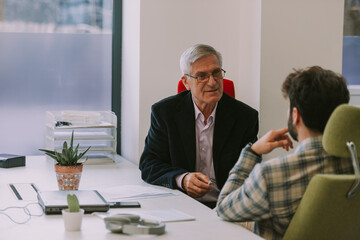 Wall Mural - Business men talking while sitting